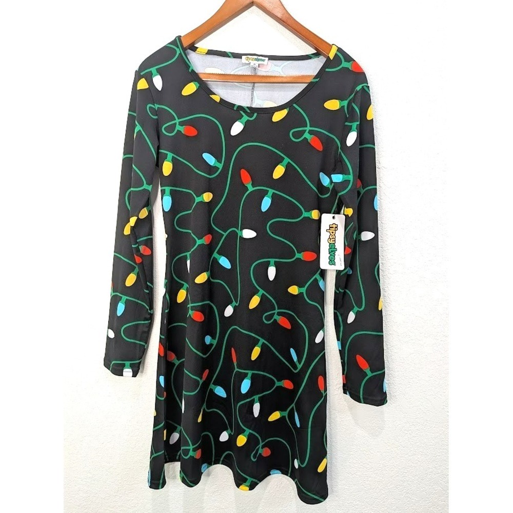 NEW Tipsy Elves‎ Christmas Twinkle Lights Dress Size M With Tags Holiday